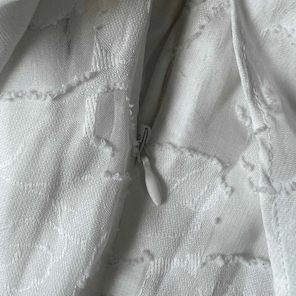 LIKE NEW Lulus White Floral Ruffled Strapless Dress Garden Cocktail Party - Picture 12 of 12